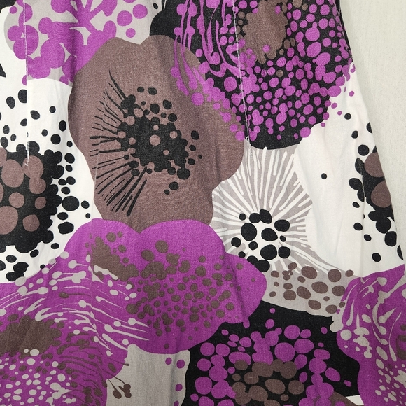 H&M Vintage Purple and White With Black Floral Patterned Dress. Size 8 Cottage - Picture 7 of 9